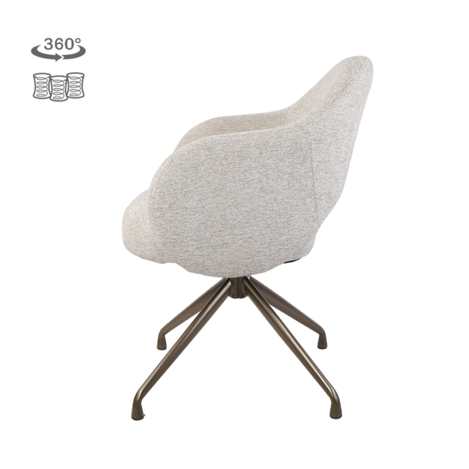 Porto Armstoel - Toro 35 beige - Anodic (draaibaar)