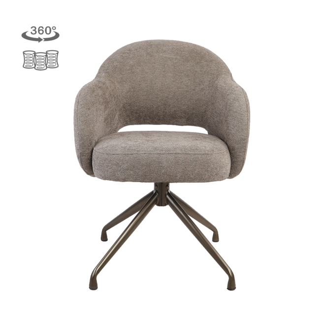 Porto Armstoel - Toro 45 mocca - Anodic (draaibaar)