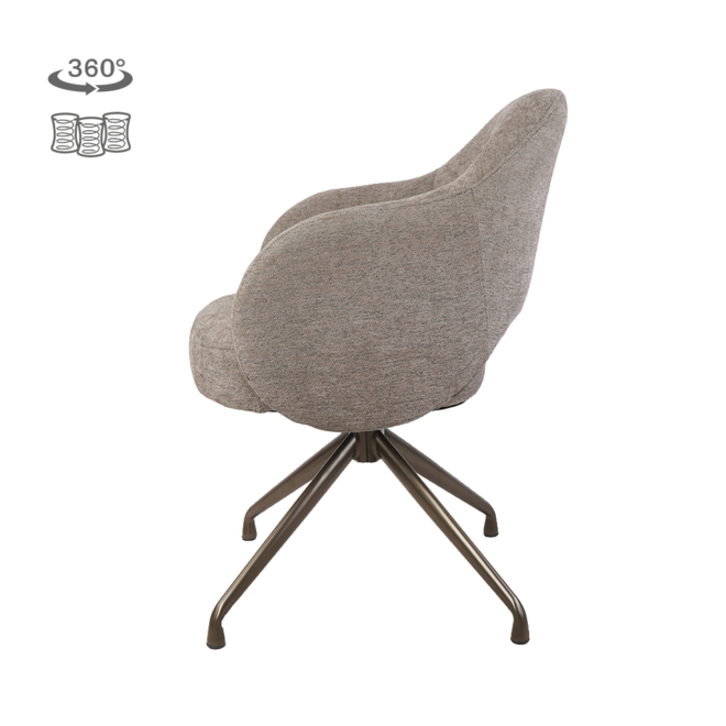 Porto Armstoel - Toro 45 mocca - Anodic (draaibaar)