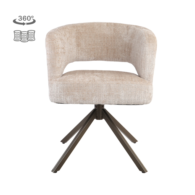 Mura Armstoel - Cremona 14 beige - Anodic (draaibaar)