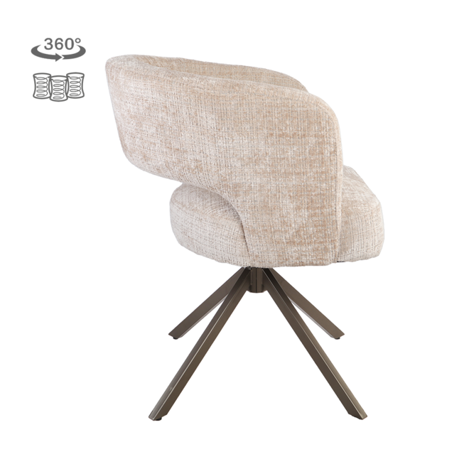 Mura Armstoel - Cremona 14 beige - Anodic (draaibaar)