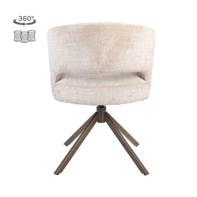 Mura Armstoel - Cremona 14 beige - Anodic (draaibaar)
