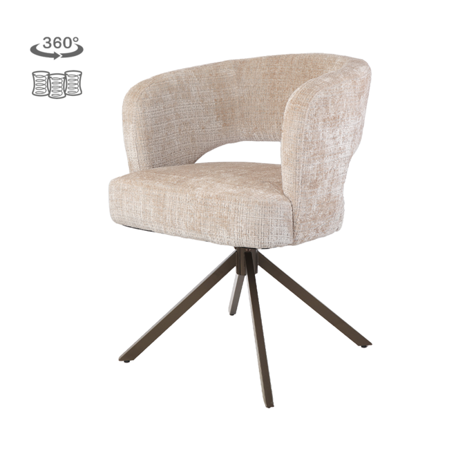 Mura Armstoel - Cremona 14 beige - Anodic (draaibaar)