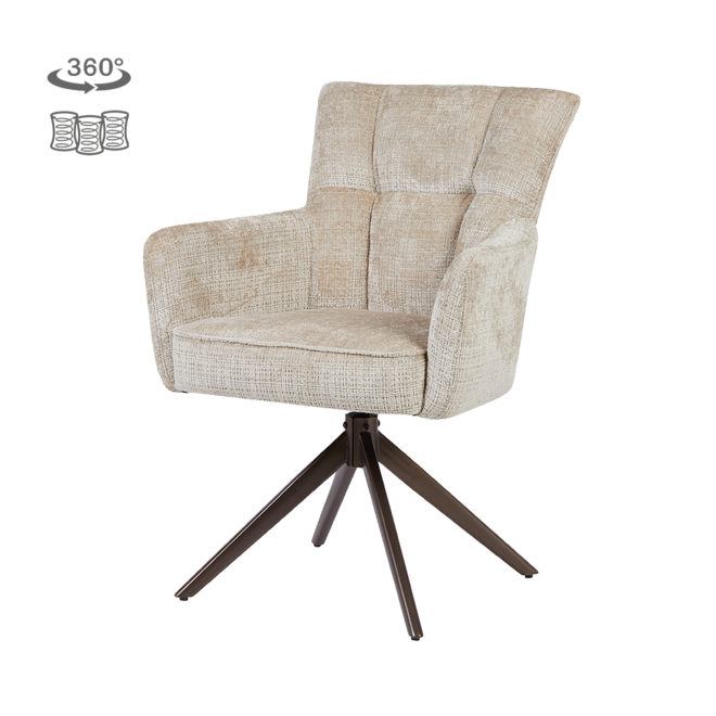 Bardi Armstoel - Cremona 14 beige - Anodic (draaibaar)