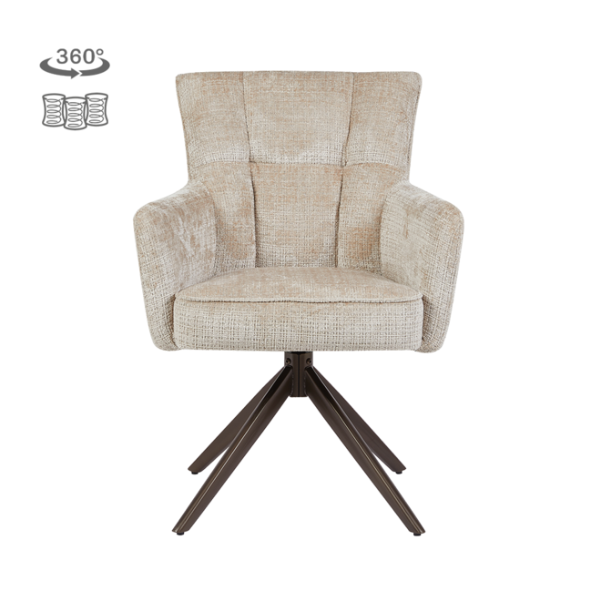 Bardi Armstoel - Cremona 14 beige - Anodic (draaibaar)