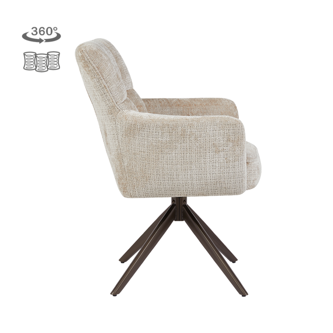Bardi Armstoel - Cremona 14 beige - Anodic (draaibaar)