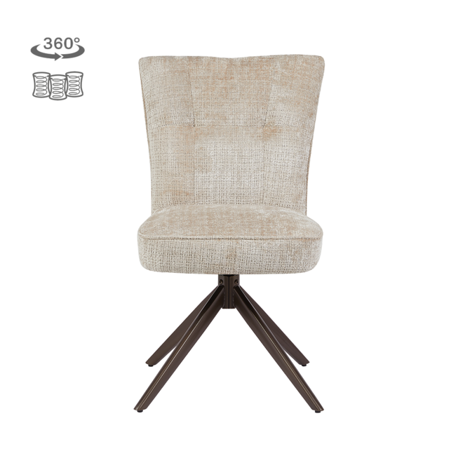 Bardi Stoel - Cremona 14 beige - Anodic (draaibaar)