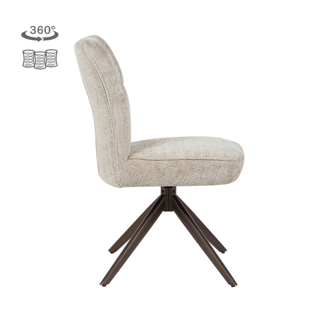 Bardi Stoel - Cremona 14 beige - Anodic (draaibaar)