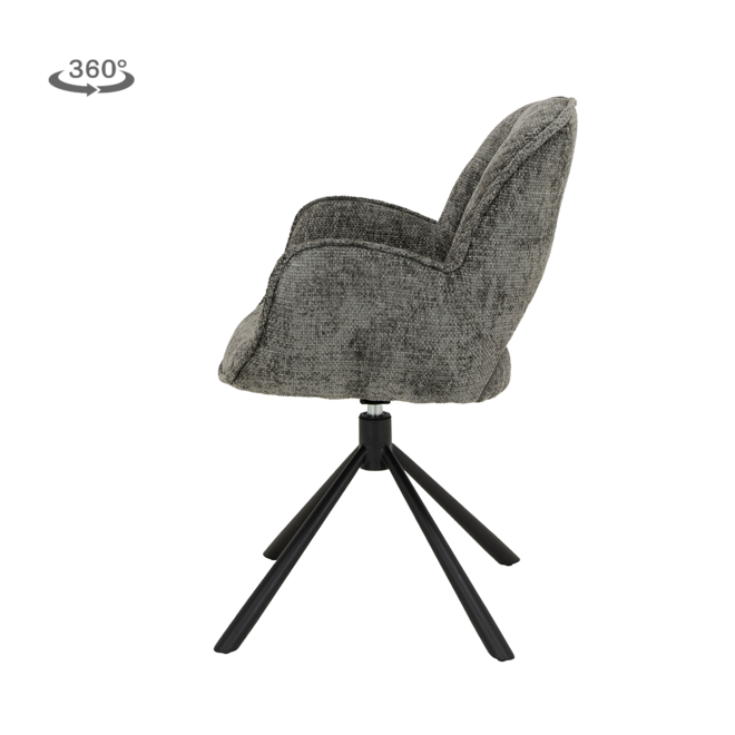 Isola Armstoel - Haga 16 charcoal (draaibaar)