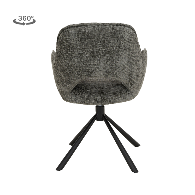 Isola Armstoel - Haga 16 charcoal (draaibaar)