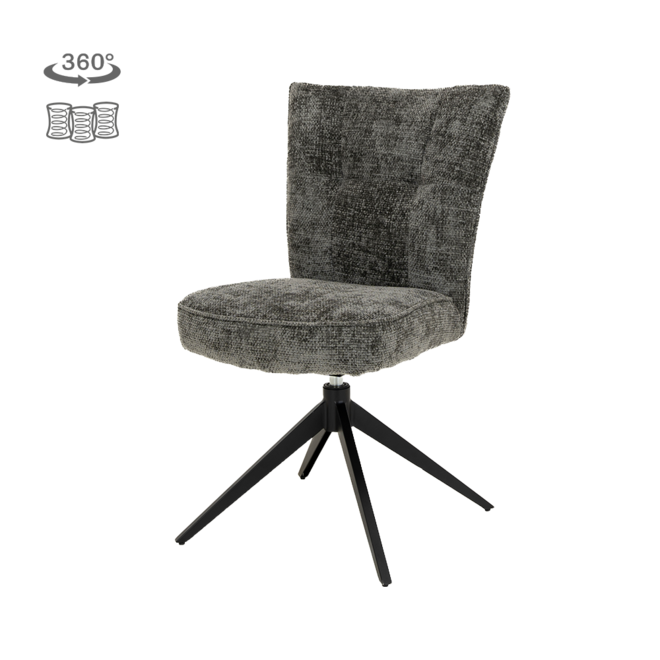 Bardi Stoel - Haga 16 charcoal (draaibaar)