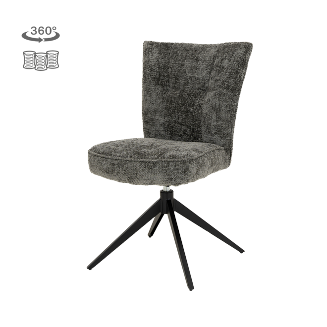 Bardi Stoel - Haga 16 charcoal (draaibaar)