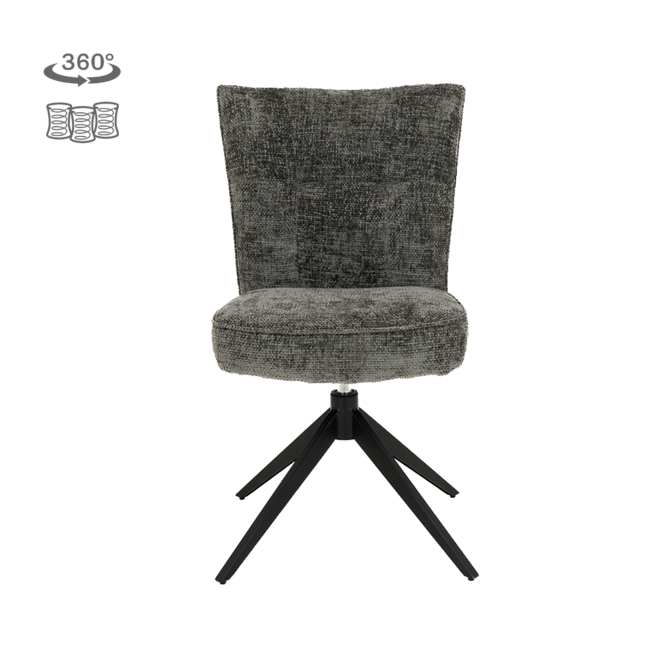 Bardi Stoel - Haga 16 charcoal (draaibaar)