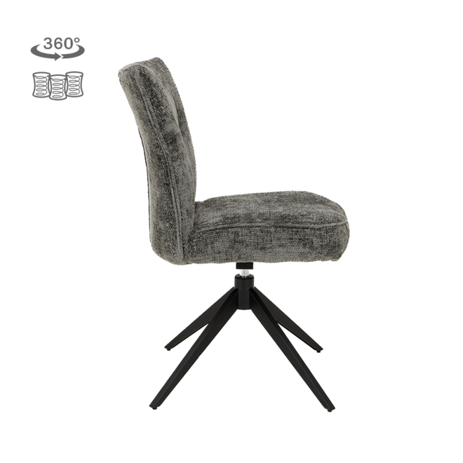 Bardi Stoel - Haga 16 charcoal (draaibaar)
