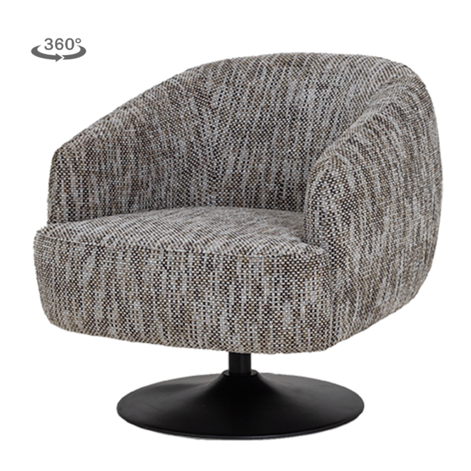 Barga Fauteuil - fabric TED 8 white-grey (draaibaar)