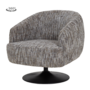 Barga Fauteuil - fabric TED 8 white-grey (draaibaar)