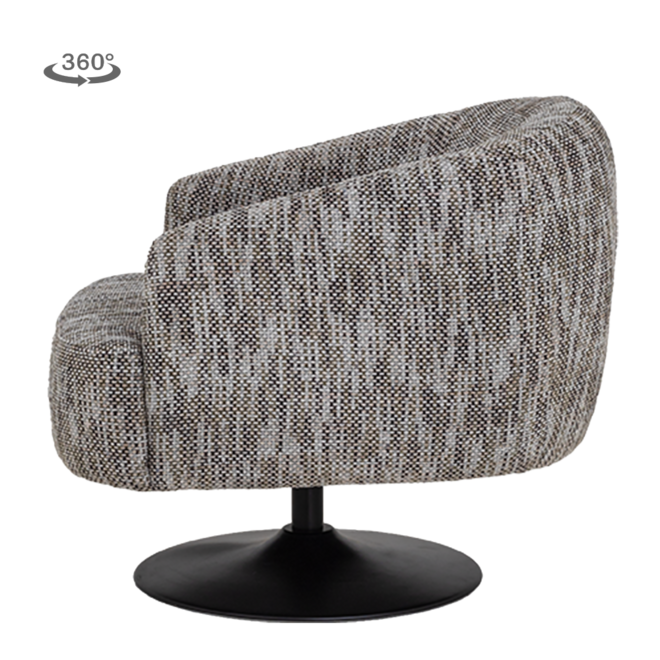 Barga Fauteuil - fabric TED 8 white-grey (draaibaar)