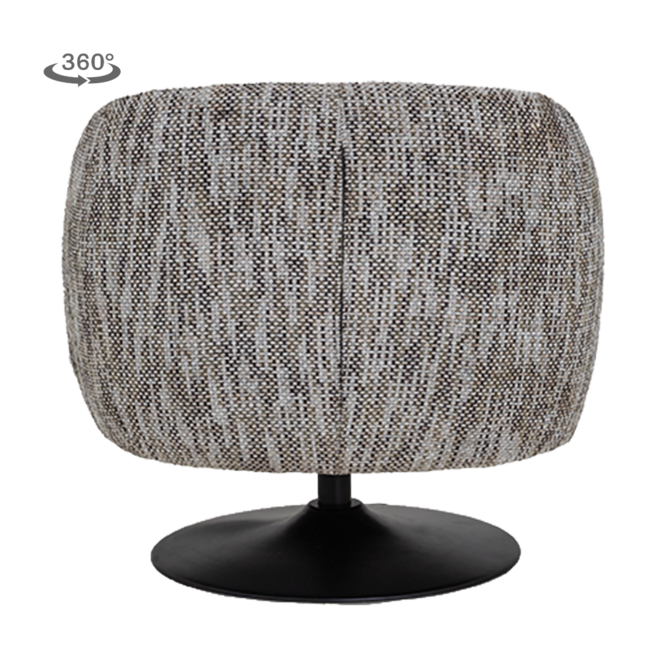 Barga Fauteuil - fabric TED 8 white-grey (draaibaar)