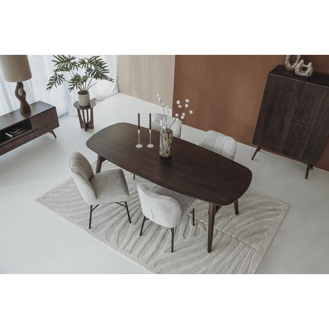 Aura Eetkamertafel espresso deens ovaal