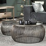 Salontafel set/2 draadframe zandgegoten blad / Brons antiek