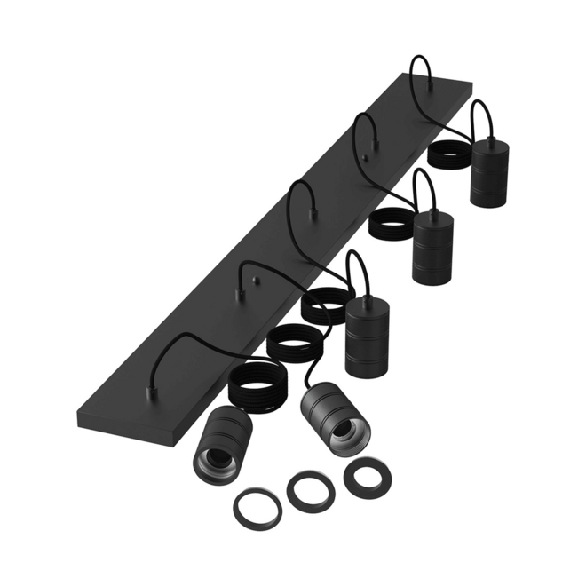 Calex Multi Cord Set - Hanglamp 5x E27 Zwart