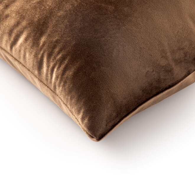 Sierkussen velvet 60x60 cm - Sepia bruin