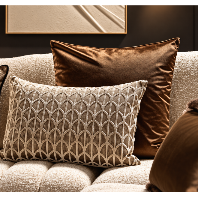 Kussenset slaapkamer taupe & bruin (4 stuks)