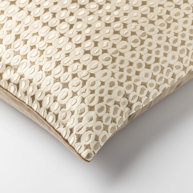 Sierkussen geborduurd 30x50 cm - Sepia beige