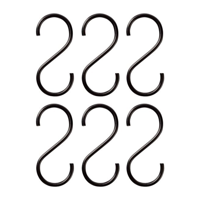 vtwonen Set/6 S-haken zwart small
