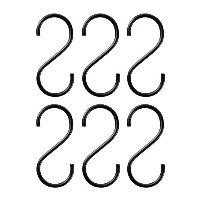 vtwonen Set/6 S-haken zwart small