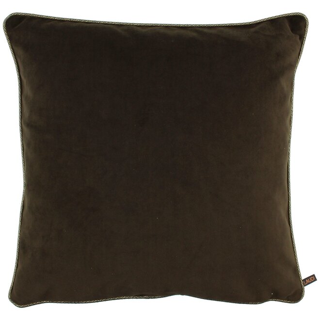 Claudi Sierkussen Astrid Chocolate + Piping Diam Gold 50x50 cm