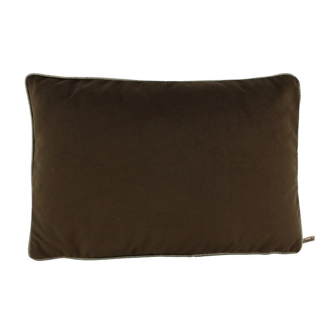 Claudi Sierkussen Astrid Chocolate + Piping Diam Gold 50x50 cm