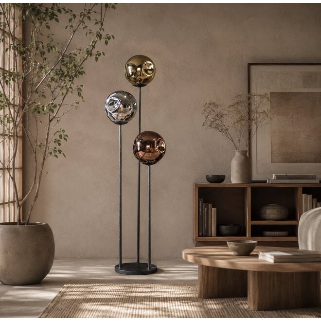 Vloerlamp 3x Ø25 stellar / Artic zwart