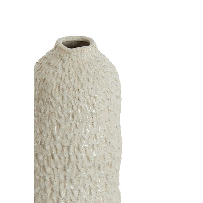 Light & Living Vaas deco Asola Ø17x35,5 cm keramiek crème