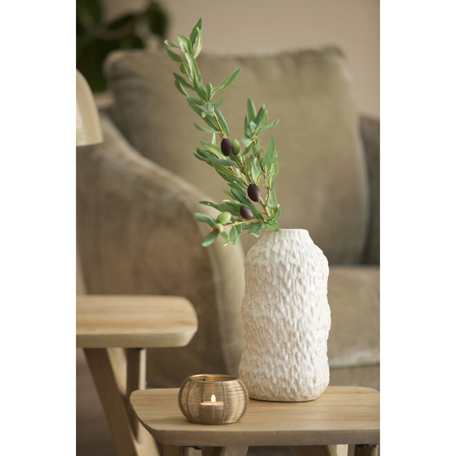 Light & Living Vaas deco Asola Ø15x28 cm keramiek crème