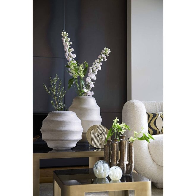 Light & Living Vaas Nayoro Ø32,5x29 cm glas mat licht bruin