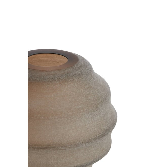 Light & Living Vaas Nayoro Ø32,5x29 cm glas mat licht bruin