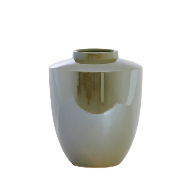 Light & Living Vaas deco Talea Ø32x40 cm keramiek olie licht groen