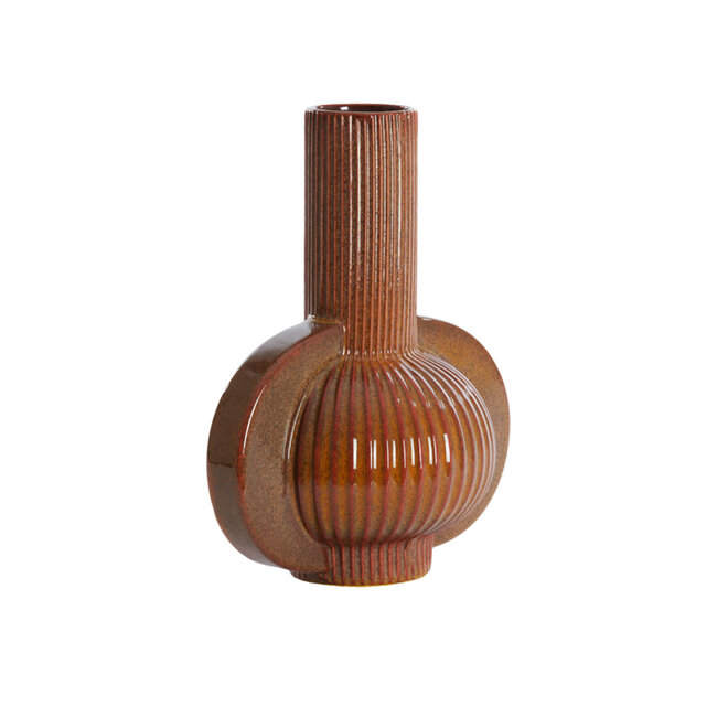 Light & Living Vaas deco Melnik 31,5x21,5x38,5 cm keramiek cognac bruin