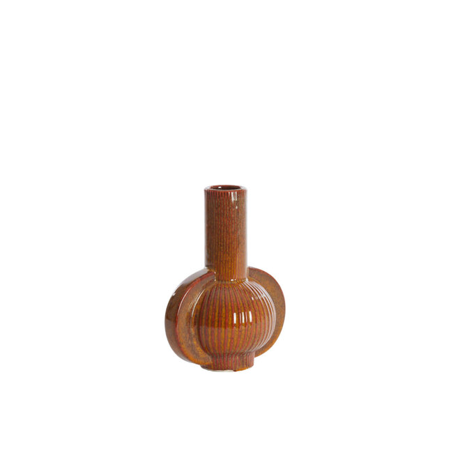 Light & Living Vaas deco Melnik 18,5x12,5x23,5 cm keramiek cognac bruin