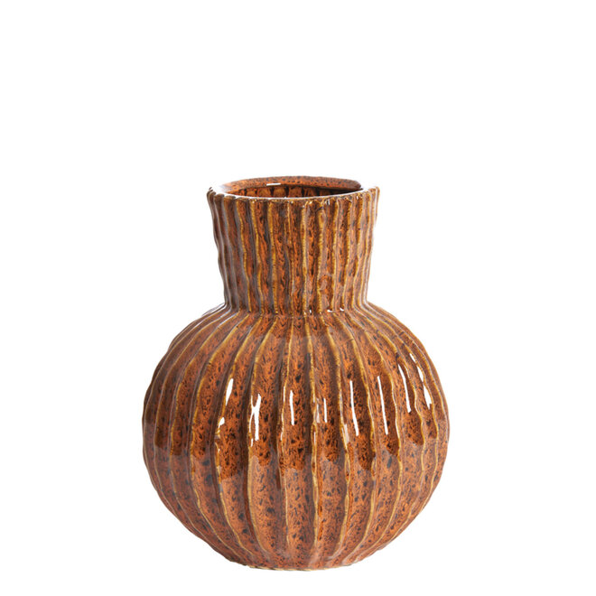 Light & Living Vaas deco Zirja Ø25x30 cm keramiek oranje