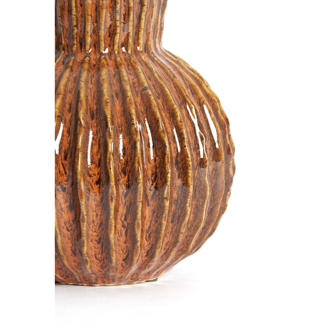 Light & Living Vaas deco Zirja Ø25x30 cm keramiek oranje
