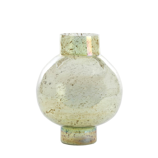 Light & Living Vaas Dusit Ø31x38 cm glas steenlook groen