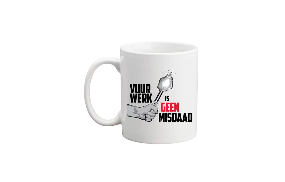 Vuurwerk Is Geen Misdaad Mok (Wit)