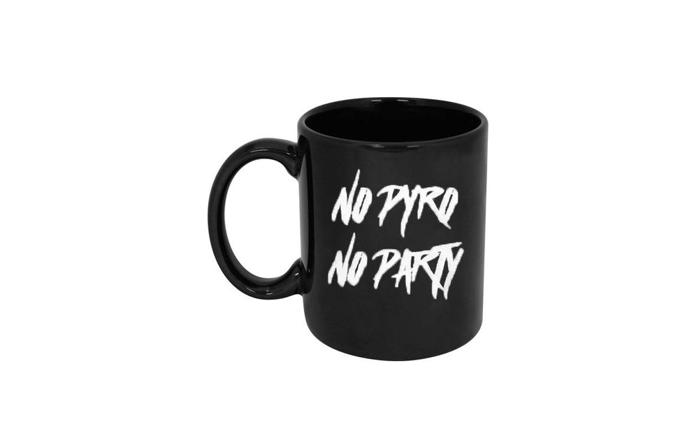 No Pyro No Party Mok (Zwart)