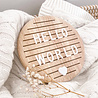 Houten letterbord // Rond Houten letterbord // Rond