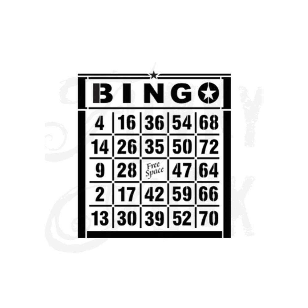 Funky Junk Stencils - Bingo Card - Old Red Barn