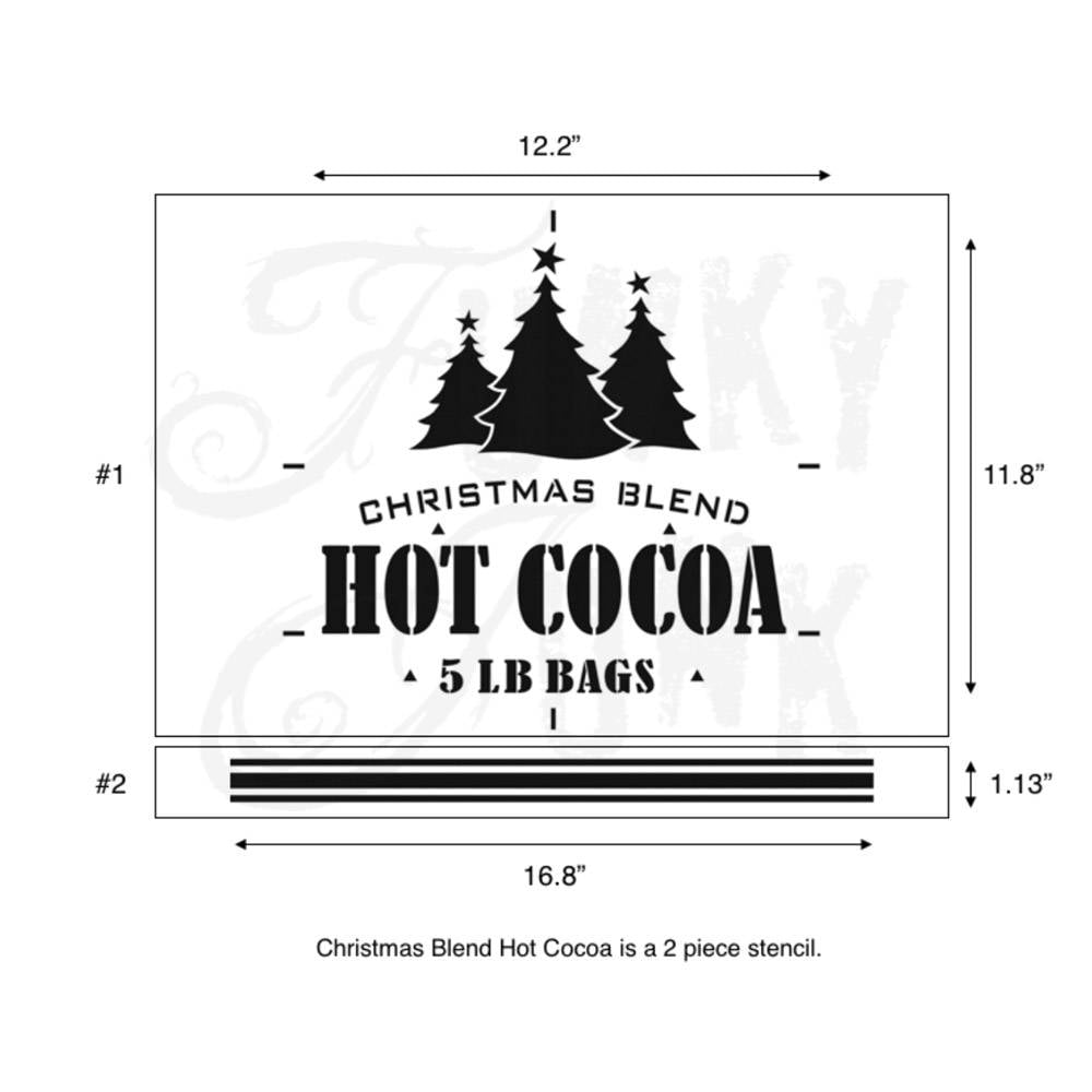 Funky Junk Funky Junk Stencils - Christmas Blend Hot Cocoa - 2 pcs