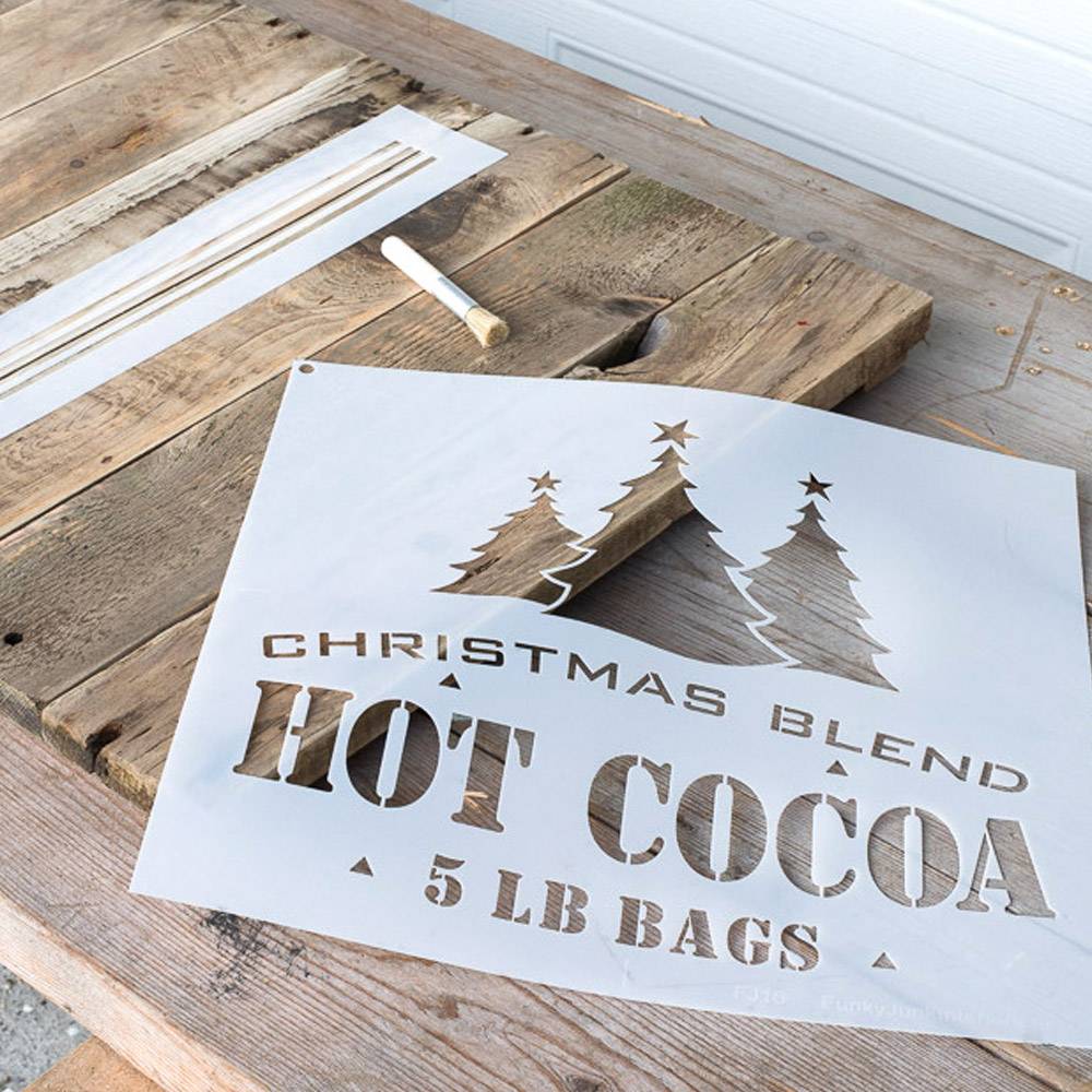 Funky Junk Funky Junk Stencils - Christmas Blend Hot Cocoa - 2 pcs