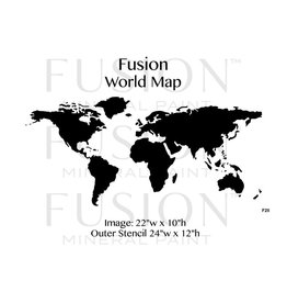 Fusion Mineral Paint Fusion - Stencil 28 - World Map
